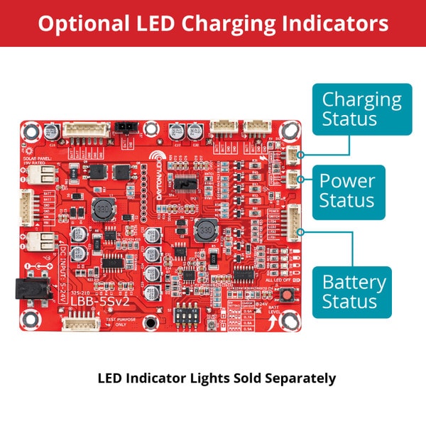 Dayton Audio LBB-5Sv2 Lithium Ion Battery Board LED Indicators